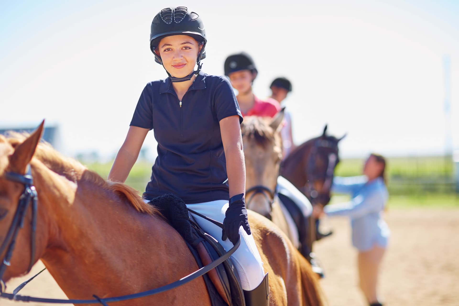 Enfants en balade en cheval